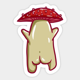 Mushroom Cartoon Mushie Character Back Sticker